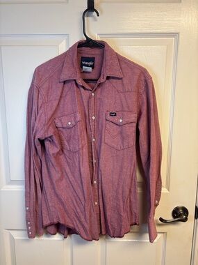 Wrangler Maroon Long-Sleeve Shirt